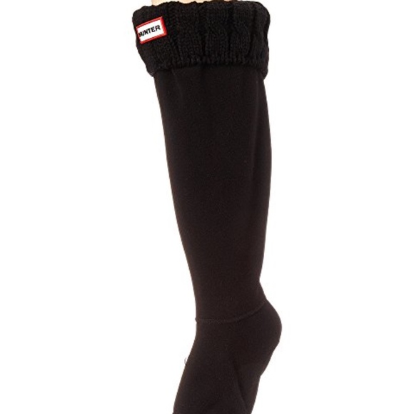 Hunter Original Tall Gloss boots & socks black 7 - Picture 3 of 4